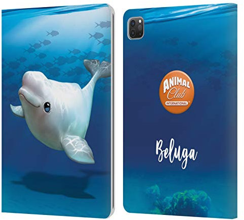 Head Case Designs Offizielle Animal Club International Beluga Unter Dem Wasser Leder Brieftaschen Handyhülle Hülle Huelle kompatibel mit Apple iPad Pro 11 2020/2021 / 2022