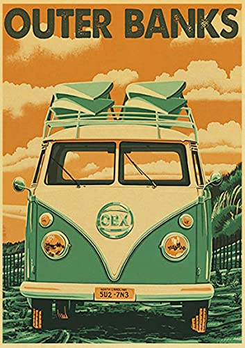 Amymam Deko Wand Bild TV-Serie Outer Banks Retro Poster Dekor in Bar/Home-Wall-Sticker-Papier drucken 60x90cm