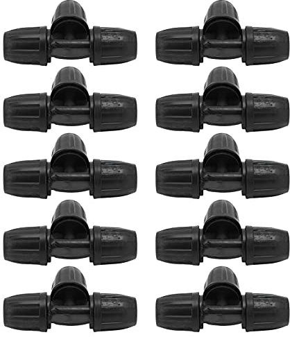 Duokon Tee Connector,10Pcs 8/11 Barbed Tee with Lock Pipe Connector 3-Way Adapter Water Pipe Joints for Hose Drip Irrigation System