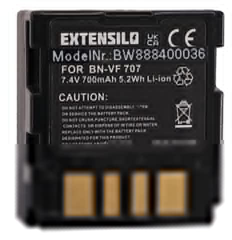 EXTENSILO 1x batteria compatibile con JVC GR-D270EG, GR-D270E, GR-D271US, GR-D271, GR-D270US, GR-D270EX fotocamera (700mAh, 7,4V, Li-Ion)