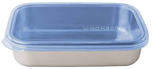 U Konserve - Recipiente rectangular de acero inoxidable para alimentos con tapa de silicona - Cosmic Blue - 25oz / 750ml