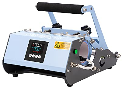 Craft Express 110V Tumbler Heat Press Machine Blue Mug Press Machine for 30oz 20oz 16oz Straight Sublimation Blanks Skinny Tumbler 15oz 11oz Sublimation Ceramic Mugs Heat Transfer Print