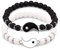 Yifnny Yin Yang Armband, 2 Stück Passendes Yin Yang Freund Paar Armband Verstellbare Steinperlen Stretch Armband Set Bff Freundschaft Bester Freund Armband für Damen und Herren (Silber)