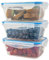 Classbach 3er-Set Kunststoff-Frischhaltedosen mit Deckel 100% dicht, Lunchbox Brotdose Meal Prep Boxen mit Deckel, Vorratsdosen geeignet f. Spülmaschine, Mikrowelle und Gefrierfach C-FHD 4006 K