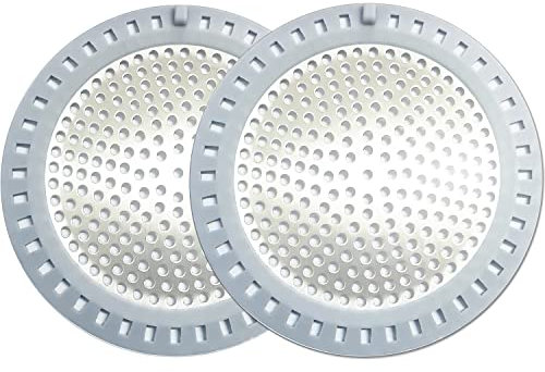 Seatery 2 coladores de Pelo de Drenaje de Ducha, colador de Drenaje de bañera, Acero Inoxidable con Borde de Silicona, 4.75 Pulgadas de diámetro
