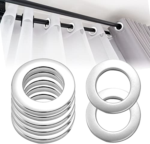 20 Stücke Ösen für Vorhänge Durchmesser 33mm Gardinenösenringe Kunststoffösen Ösen für Gardinen Ringe für Stange für Fenstervorhang, Duschvorhang, Wohnaccessoires Deko (Silber)