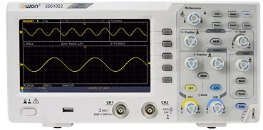 YuqiaoTime Owon SDS1022 SDS1102 SDS1202 SDS1104 1GS/s 100MHz Osciloscopio Digital Oscilloscope 2CH Oscillometer 7 inch Storage Oscilloscope (SDS1102 2CH 100M)