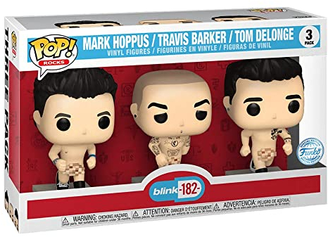 Funko POP Rocks Mark Hoppus, Travis Barker & Tom Delonge Figure in vinile Confezione da 3 BLINK 182 ESCLUSIVA HT EXPO 2022