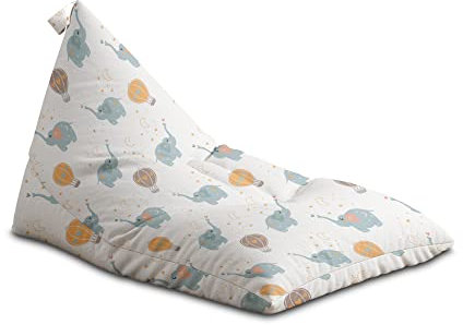 DreamRoots Sitzsack Kinder mit füllung - Bodenkissen Kinder Sitzsack - Sitzsack Kinderzimmer 130 x 80 x 80 cm - Bean Bag Kinder - Bubibag Sitzsack - Kindersitzsack - Sitzkissen Boden Kinder Flach