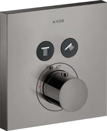 hansgrohe AXOR Starck ShowerSelect Square Thermostat Unterputz für 2 Verbraucher, 36715330, Farbe: Polished Black Chrome