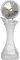 Druckspezialist Federball Badminton Pokal AVORD Trophäe Silber mit Gravur (S - 23 cm)