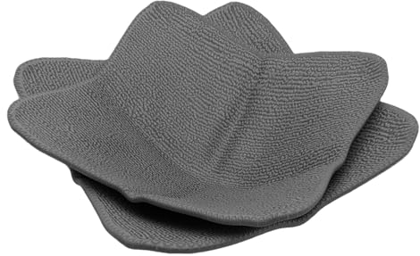 ULVEOL Set of 2 Gray Microwaveable Bowl Holders - Polyester Hot Soup Holder for Kitchen Gadget - Hot Pot and Japanese Soup Bowls - Microwave Bowl Cozy Safe - Multipurpose Hot Heat Proof Plate Holder
