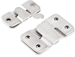 NINOMA 10Sets Stainless Steel Bracket Furniture Headboard Photo Mirror Wall Hanger Interlocking Z Clips Retain Plate Matte Black (Color : Small Brush Nickel)