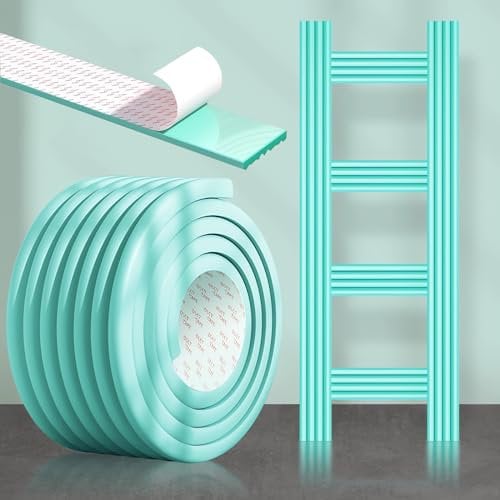 DJAIOD GGDECA Bunk Bed Ladder Pads, Soft Corner Protectors, NBR Self-Adhesive Bunk Bed Step Cover Foam Padding, for Ladder, Stair Edge, Sharp Edges, Desk, Table, Furniture 6.6 Ft (Green)