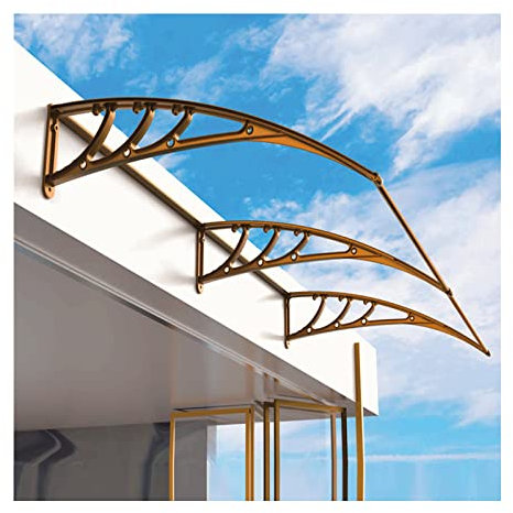 Copertura per tettoia per porta finestra Porta d'ingresso esterna Tettoia per patio Protezione UV Pioggia Neve Luce solare Foglio solido, Porta basculante per finestra Moderna in policarbonato, 8