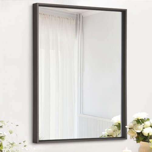 AAZZKANG Specchio rettangolare con cornice in metallo, stile retrò, per bagno, camera da letto, decorazione per la casa, piccolo