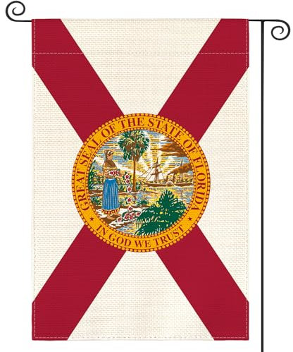 AVOIN colorlife Florida US-Staaten-Gartenflagge, 30,5 x 45,7 cm, doppelseitig, für den Außenbereich, patriotische Einheit, rustikale Hofflagge