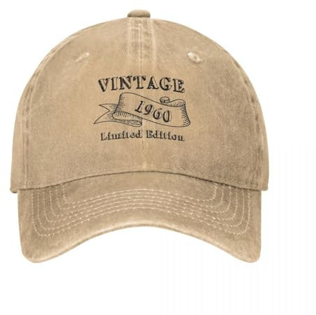 TeysHa Baseballkappe Snapback Sonnenhut Vintage Vintage 1960 Baseballkappen Unisex-Stil Distressed Washed Kopfbedeckung Geboren 1960 Aktivitäten Kappen Hut Männer Frauen