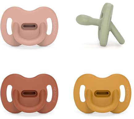 Suavinex, Schnuller aus Silikon 4er-Pack, für Babys 0-6 Monate, Schnuller mit physiologischem Sauger Sx Pro, Symmetrisch, Superweich und Flexibel, Einschlafschnuller, Honey, Lake, Ocean, Chili