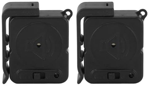 2pcs Anti Theft Vibration Triggered Door Handle Alarm, Vibration Sensing Alarm, ABS Portable Window Alarm for Travel Car Hotel (Black)