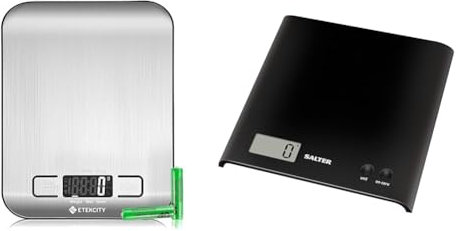 Etekcity Digital Kitchen Scales, Premium Stainless Steel Food Scales, Professional Food Weighing Scales & Salter 1066 BKDR15 Arc Kitchen Scale – Digital Food Weighing Scales For Precise Cooking/Baking