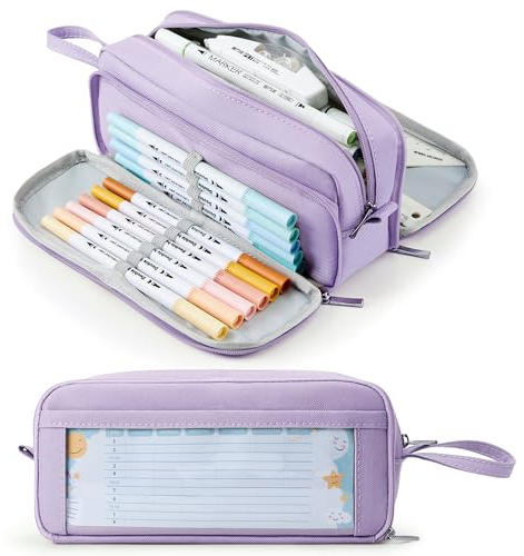 KALIDI Federmäppchen mit 3 Fächer Große Kapazität Mäppchen Federtasche Stiftetasche Pencil Case Bleistifttasche für Schule & Büro