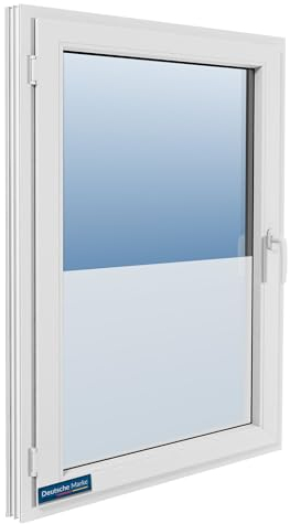 TEXMAXX Blickdichte Fensterfolie selbsthaftend - 90cm x 200cm / Milchglasfolie selbstklebend Fenster/Sichtschutzfolie Fenster/Fenster Folie Blickschutz/Fensterfolie Milchglas - sehr Blickdicht