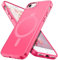 DUEDUE Case for iPhone SE Magnetic for iPhone 7/8 Case【Fit for MagSafe】 Shockproof Protection Anti-Scratch Slim Translucent Matte Back Cover for iPhone SE 2022/SE 2020/7/8-4.7, Hot Pink
