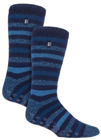 HEAT HOLDERS Herren 2 Paar Hausschuhe Socken Warme Antirutsch Thermo Hausschuhe Socken für Winter