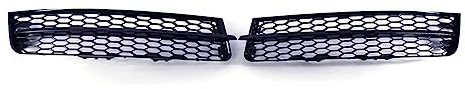 Ein Paar glänzend schwarze Auto-Nebelscheinwerfer-Kühlergrill-Abdeckung, kompatibel mit Audi Q7 2010–2015, Nebelscheinwerfer-Grill im Waben-Mesh-Stil