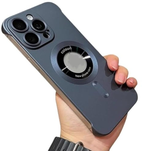 Ultra-Thin Sleek Profile Phone Case For Iphone15/14/13/12,Magnetic Charging Anti-Collision Matte Protective Case,Snap Frame Phone Case,Frameless Matte Pc Ultra Thin For Iphone Case (13,Dark Blue)