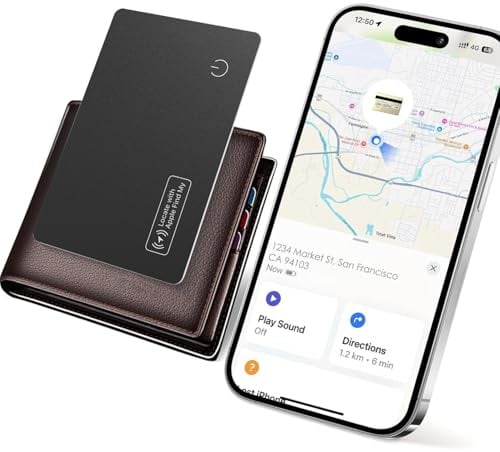 YAOTE Brieftaschen-Tracker-Karte, ultradünner Gepäck-Tracker funktioniert mit Wo ist? (nur iOS), Artikel-Locator für Geldbörse, Koffer, Ausweis und mehr, kabelloses Laden, wasserabweisend