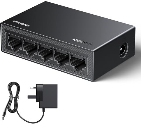 UGREEN Network Switch,5 Port Ethernet Splitter,High-speed Gigabit Ethernet Switch Hub,Desktop & Wall-Mounting Internet Splitter,Plug & Play LAN Switch for TV/Laptop/Switch/Router/Monitor