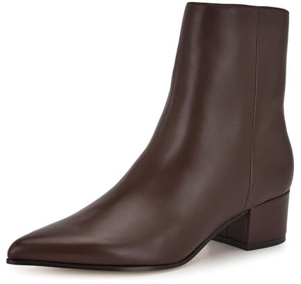 Nine West Women's Maribu Bootie, Dark Brown Leather 201, 8.5