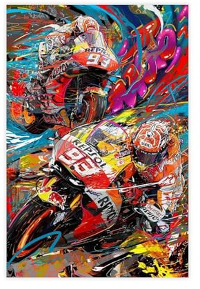 GJHTQLP MARC MARQUEZ Poster sur toile pour décoration murale de salon, chambre à coucher 30 x 45 cm