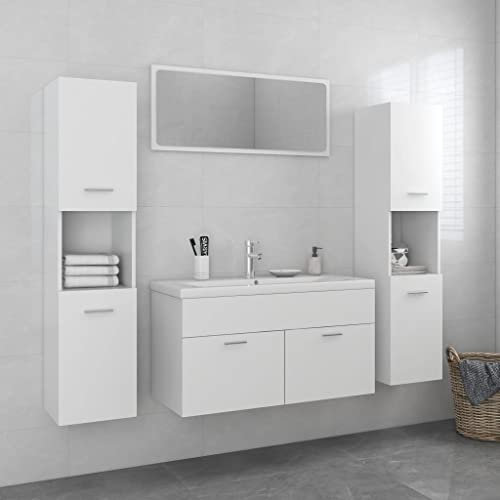 DYRJDJWIDHW lavandino bagno con mobiletto,arredo bagno,Set Mobili da Bagno Bianco in TruciolatoAdatto per bagni, cucine