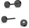 ZDE Women Earrings Flat Back Dot Titanium Hypoallergenic Cartilage Earrings Studs for Sensitive Ears Simple Classic 4mm Screw On Stud Earring (Black, 4MM)