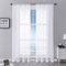 MRTREES Gardinen Weiß Vorhang 2 Set Transparente Weiss 215cm lang Halbtransparente Voile 140cm breit Vorhang Wohnzimmer modern Kurz für Küche, Kinderzimmer, Wohnzimmer und Schlafzimmer