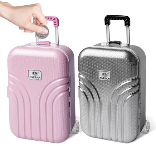 2 Stück Mini Kreative Koffer Spardose - Trolley Sparschwein für Reise Gepäck - Klein Simulation