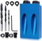 15 Degree Pocket Hole Screw Jig, Drill Guide Dowel Jig Drill Joinery Kit, Woodwork Drill Holes Carpentry Locator Joint Angle Tool 6/8/10 MM Pack of 14