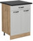 Vicco Meuble Cuisine R-Line, Blanc Campagne, 60cm avec tiroir, PT Anthracite