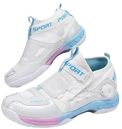 Unisex Swivel Button Badmintonschuhe Tennisschuhe Tischtennisschuhe(43 EU,PINK)