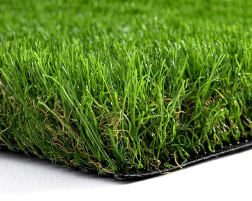 Steffensmeier Kunstrasen Java 55 mm hoch | dichter Outdoor Rasenteppich | UV-beständig, strapazierfähig & weich | Grün, Größe: 400x400 cm