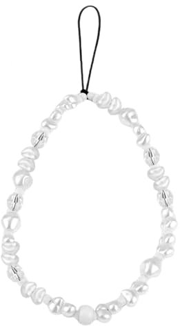lasuroa Charme de Téléphone en Perles, Élégante Perles Bracelet Porte-Clés Décoratif Chaîne Décoration Mignonne pour Femmes la Plupart des Écouteurs d'Appareil Photo Téléphone