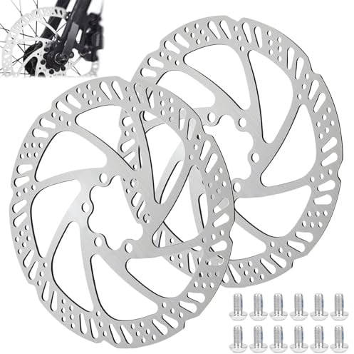 2 Piezas Rotor de Bicicleta, 160mm, con 12 Tornillos