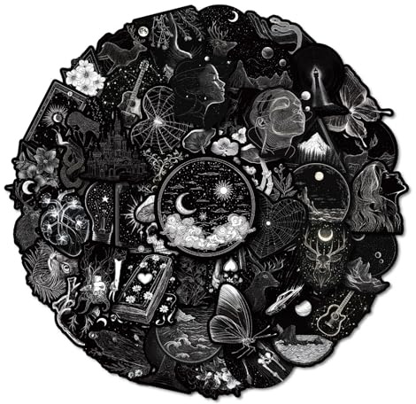 50 Pcs Dark Art Vinyl Stickers Pack, Creative Waterproof Stickers for Laptop, Water Bottle, Suitcase, Skateboard, Journal, Trendy Stickers for Teens, Adults