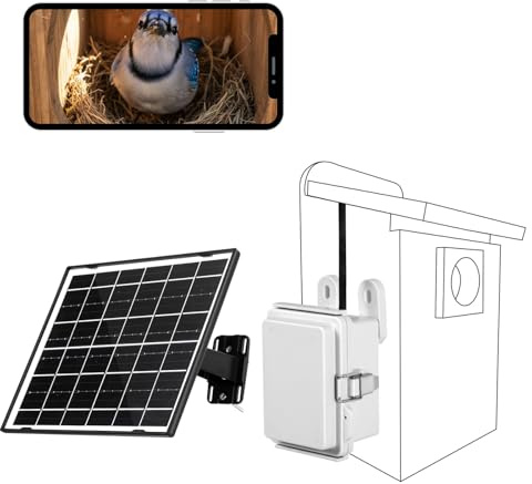 WIWACAM Solar 4K/2K UHD WiFi Camera for Birdhouse Birdbox, 10000mAh Battery, with microSD Card Slot