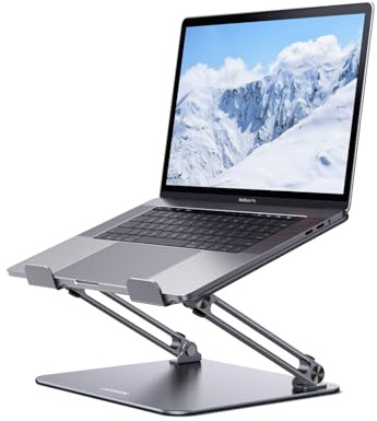 UGREEN Laptop Ständer mit Doppelgelenk Höhenverstellbar 10-16.2 | Hochwertige Aluminiumlegierung, Ergonomisch, Faltbar und Kompakt,Verbesserter Wärmeableitung, für Geräte von 10 bis 16,2 Zoll