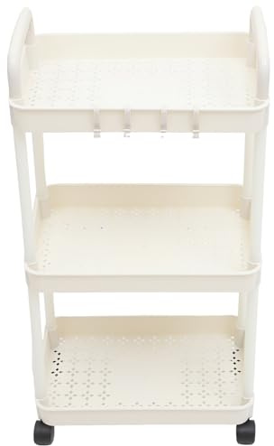 Zerodeko 3 Tier Trolley Cart Storage Trolley Multi-layer Storage Pp Material Elegant Design Textured Look Indoor Style for Balcony and Toilet