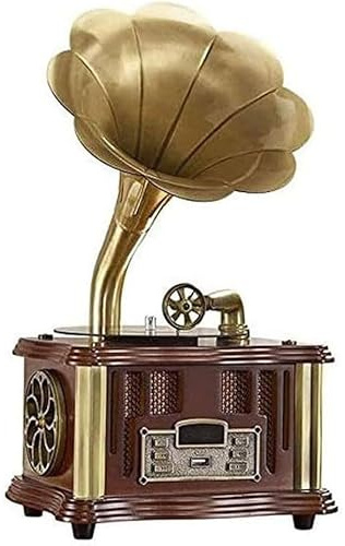 Giradischi Grammofono in vinile con altoparlante integrato, funzione Bluetooth, ingresso AUX, USB, radio FM per gli amanti della musica